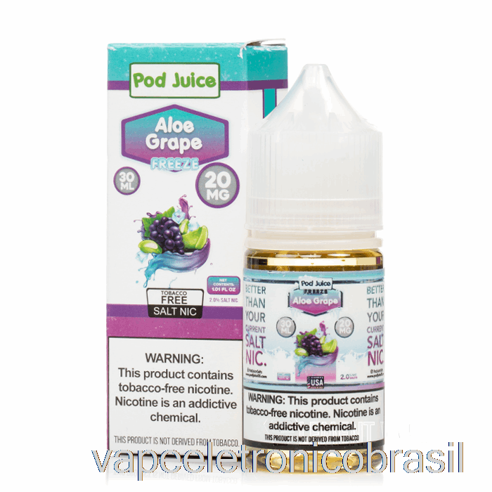 Vape Recarregável Congelar Aloe Uva - Suco De Vagem - 30ml 10mg